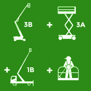 Standard MEWP (3B+3A) + Static Boom (1B) + Safety Harness Standard MEWP (3B+3A) + Static Boom (1B) + Safety Harness